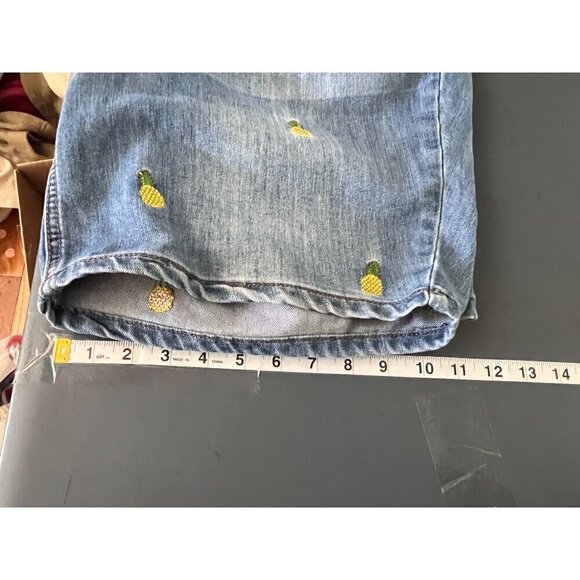 Christopher‎ & Banks Pineapple Embroidered Denim Shorts Size 12 summer vacation - Picture 10 of 11